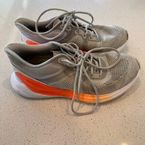 Lululemon Gray and Orange Athletic Sneakers
